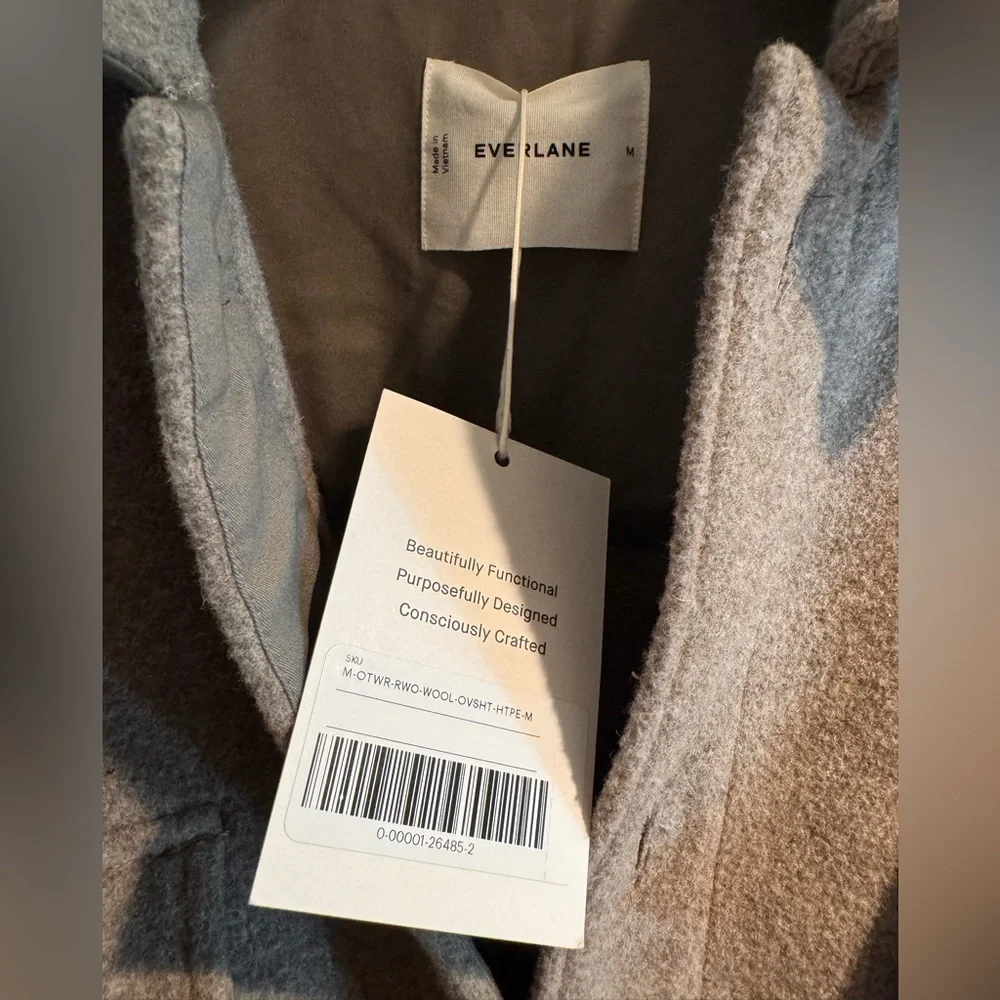 Everlane Men's Beige Tan Wool Blend Shirt Jacket - Picture 6 of 7